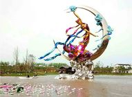 Покрашенная фея летания нержавеющей стали статуй открытого сада общественного искусства большая