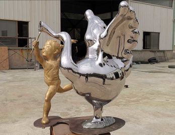 Скульптура животного нержавеющей стали современных на открытом воздухе статуй металла общественная декоративная